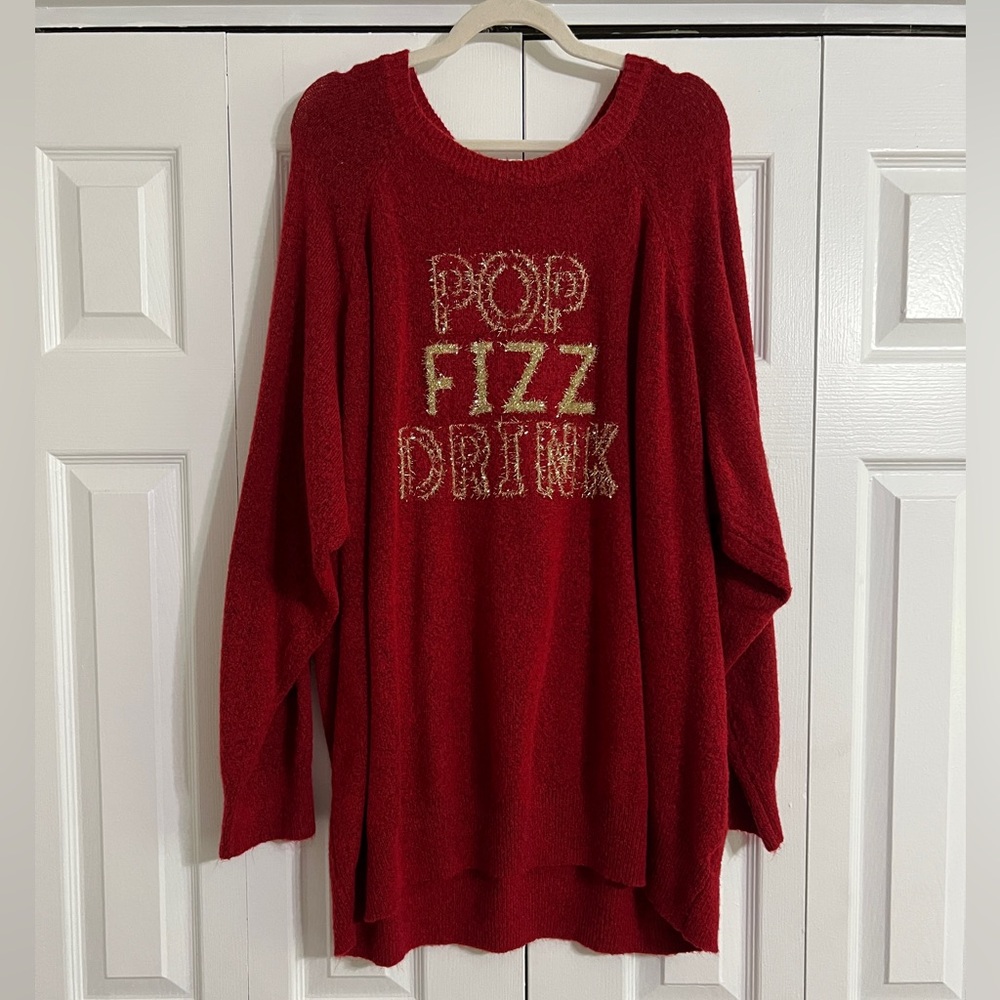 Torrid Red Sweater with Fun Graphic